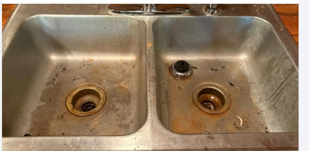 Kitchen sink before cleaning