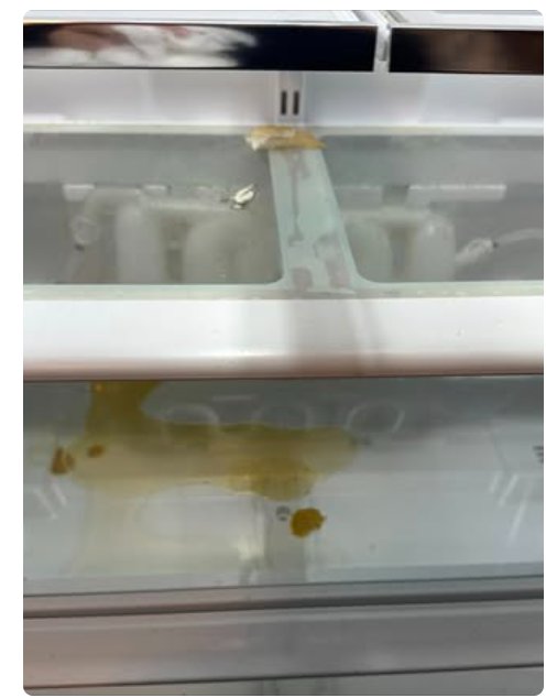 Refrigerator interior before cleaning