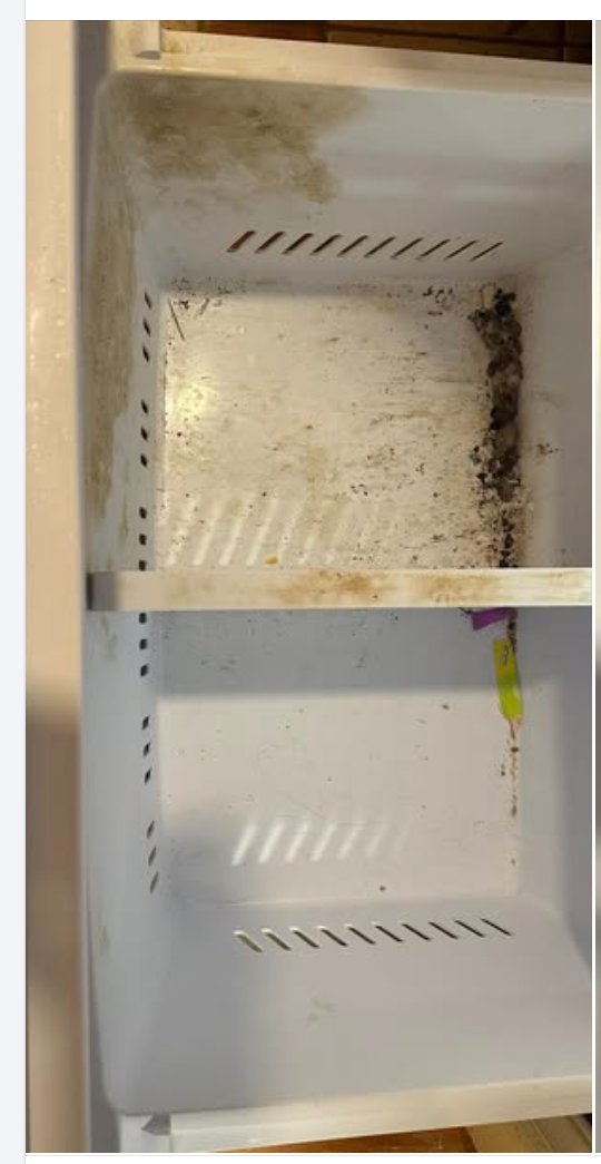 Freezer before cleaning